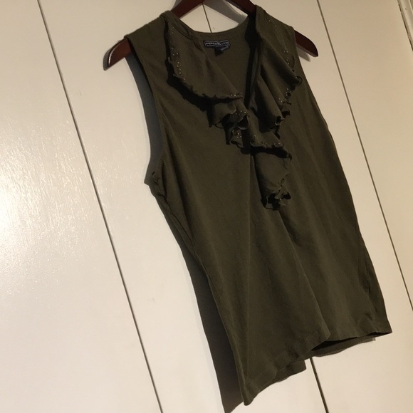 American Living Women’s top Size Large blouse color green sleeveless - Picture 11 of 12